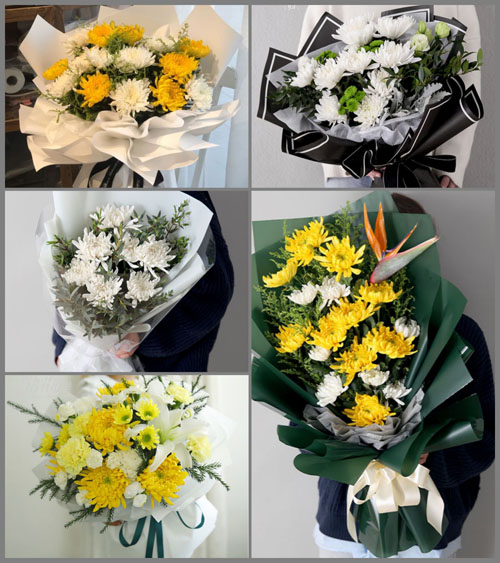 河南开封金明区水稻乡白事花束代送